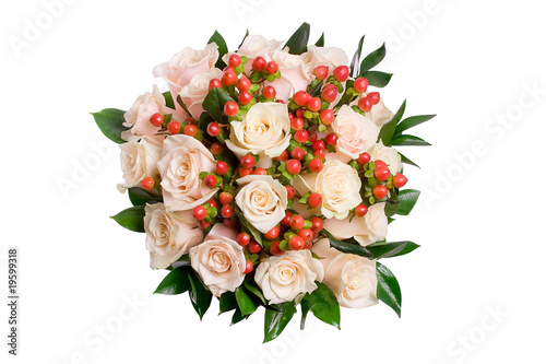 beautiful bouquet of salmon color roses