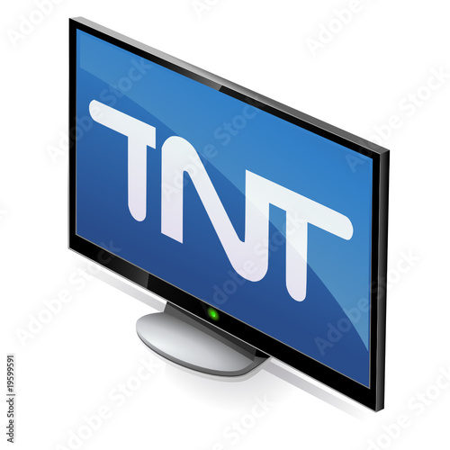 Télévision à écran plat TNT (reflet)