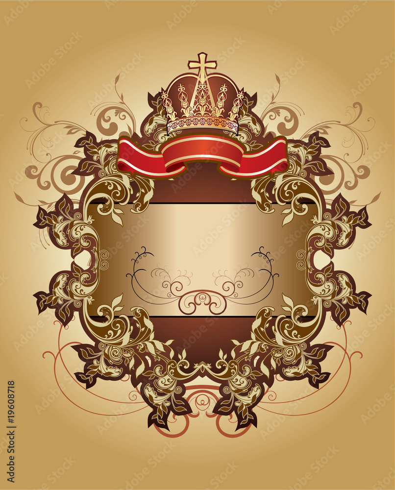 heraldic, floral frame or simply background