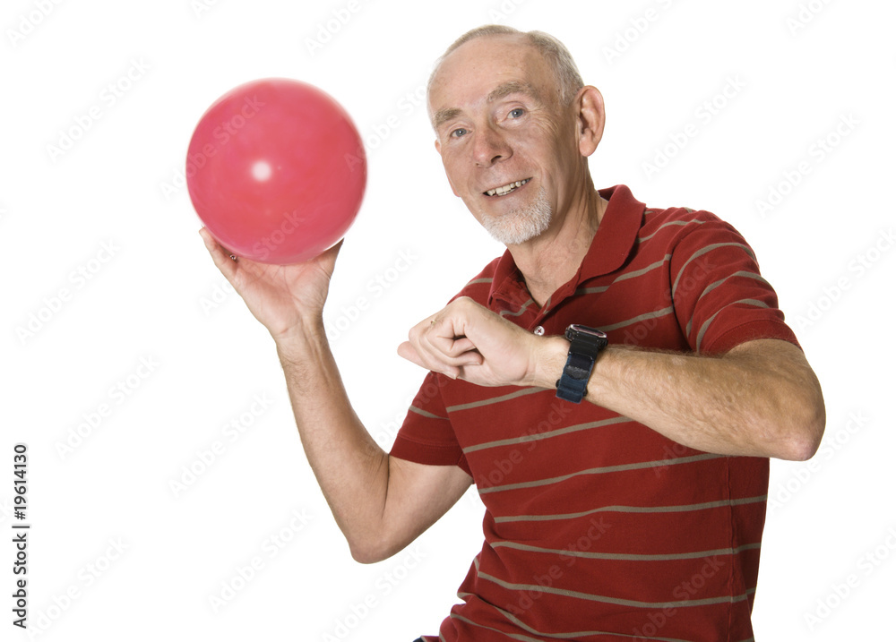 Old man throwing ball for fun Stock Photo Adobe Stock
