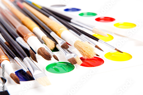 Brushes and paints