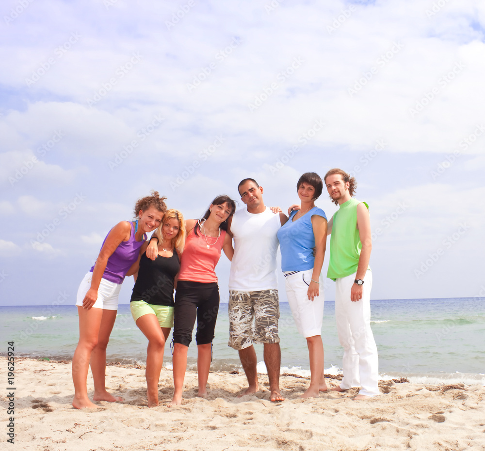 happy people on the beach