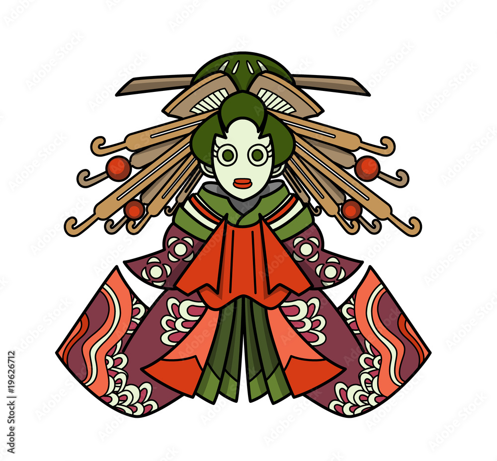 ポップな花魁のキャラクター Stock イラスト Adobe Stock
