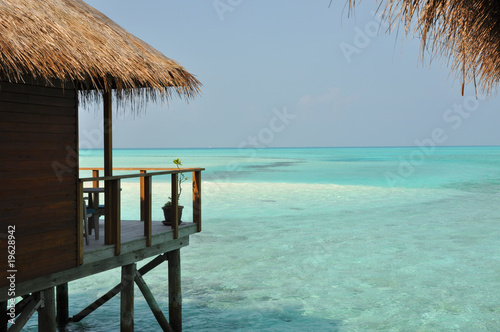 Bungalow sur l'eau aux Maldives