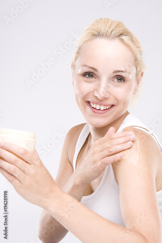 Closeup portrait of a beauty blonde