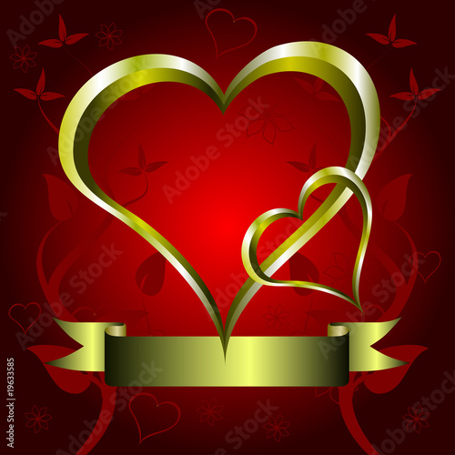 A gold hearts vector illustration
