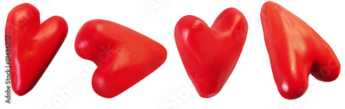 Bild auf Leinwand fun, funky and playful hearts made from plasticine