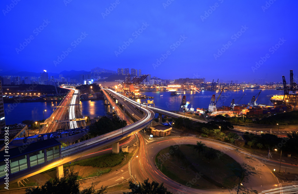 Fototapeta premium highway and container terminals