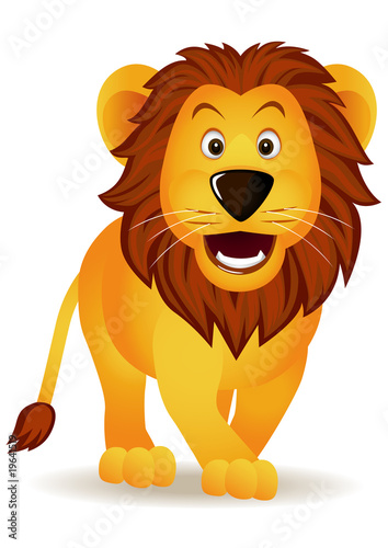 Funny lion isolated