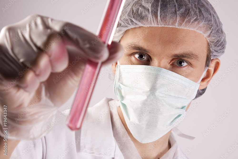 Scientist holding Tube Scientist holding Tube