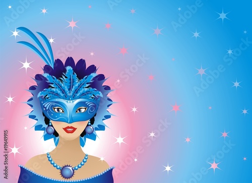 Donna in Maschera-Mask Girl-Fille Masquée-Vector