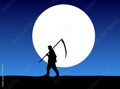 farmer goes to work by moonlight