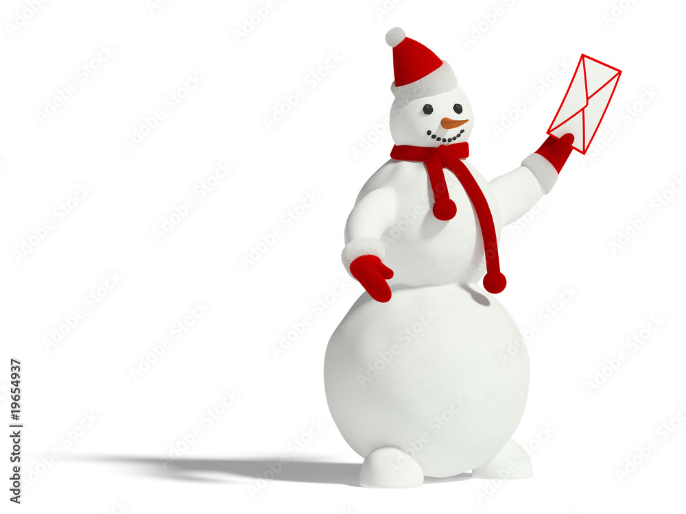 Snowman with envelope Snowman with envelope