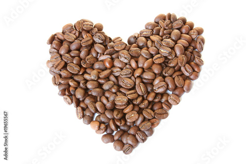 Heart shaped coffee beans