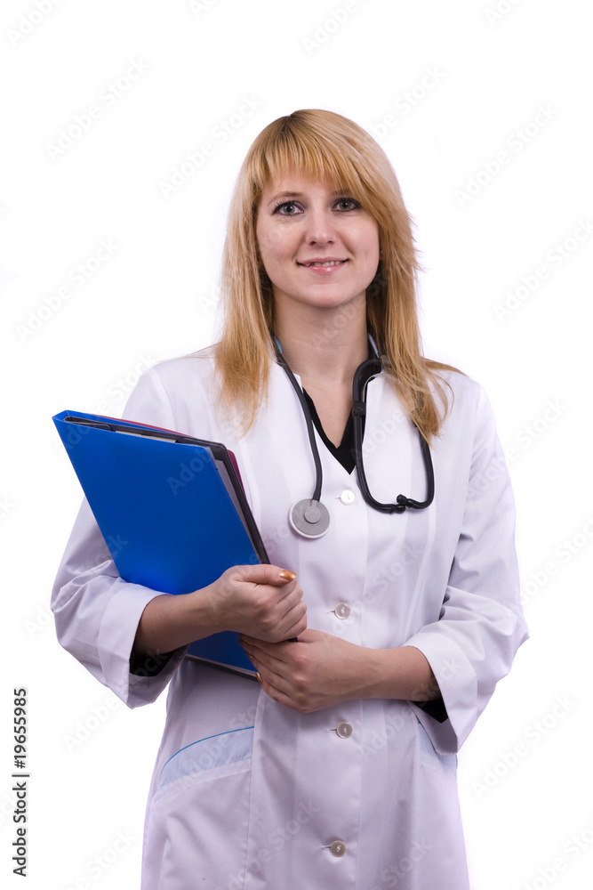 Friendly nurse holding chart Friendly nurse holding chart