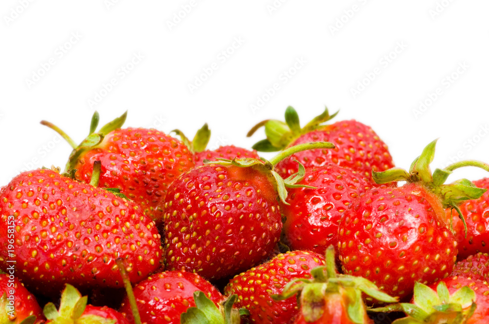 Red strawberries isolated on the white background Red strawberries isolated on the white background