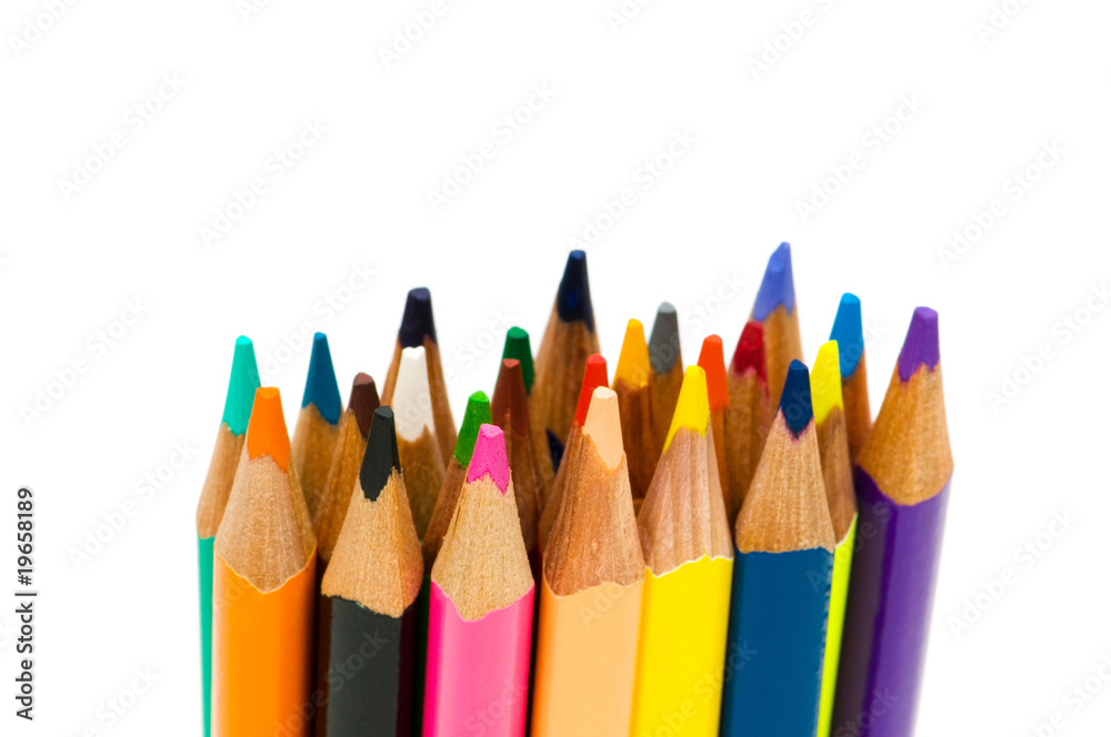 Various colour pencils isolated on the white Various colour pencils isolated on the white
