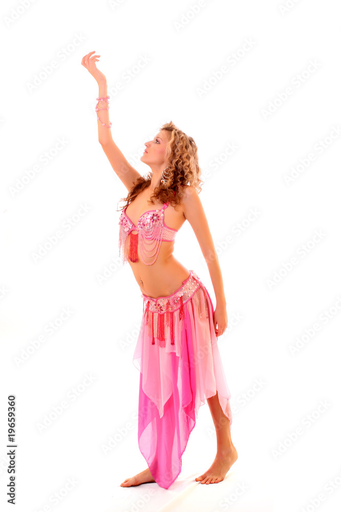 Belly dancer isolated on a white background