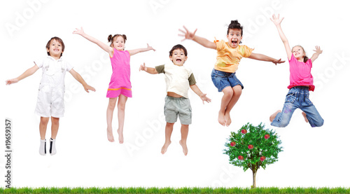 Family happiness outdoor in beautiful natural scene