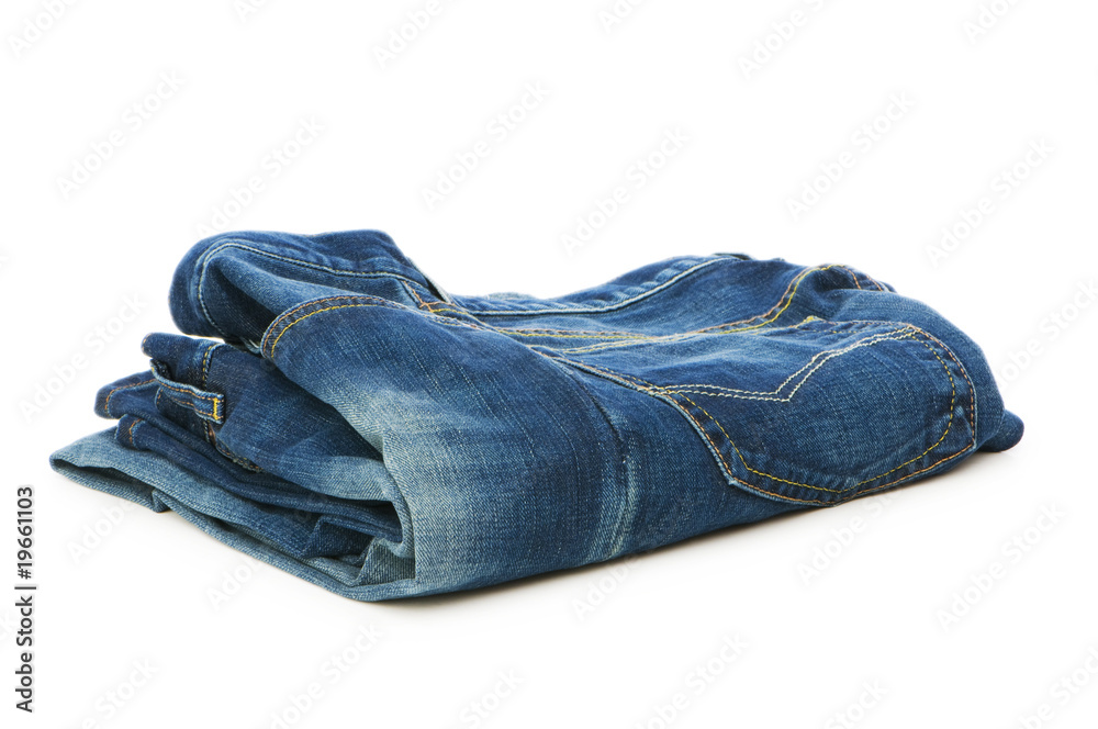 Pair of jeans isolated on the white background