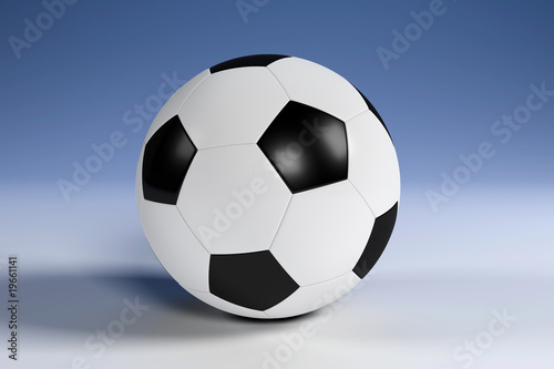 Black and white football with clipping path