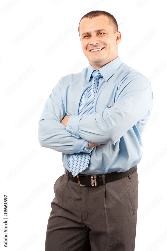 Friendly young businessman isolated on white Friendly young businessman isolated on white