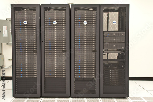 Canvas Print 4-rack linux computer cluster