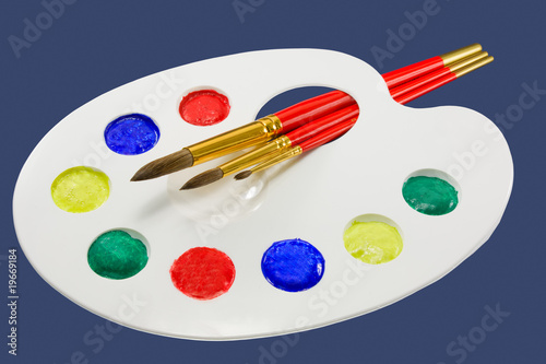 Artist's palette and brushes