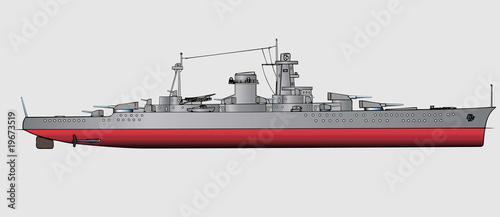 Vector illustration of battleship