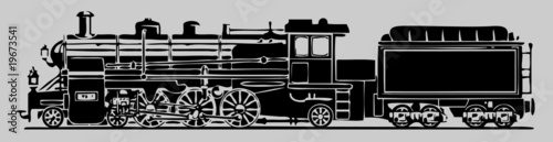Vector illustration of old locomotive