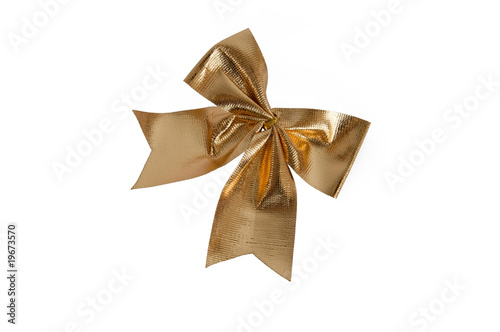 gold bowknot isolated on white background
