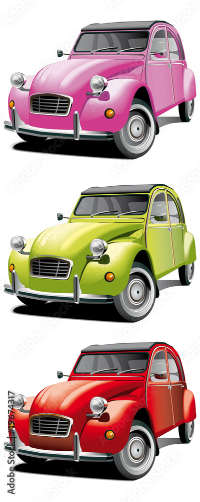 Naklejka premium old little car set