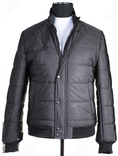 Фотография Black men's warm jacket is dressed a mannequin.