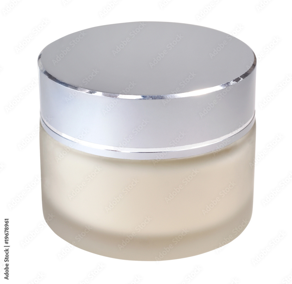 jar of cosmetic cream on white background jar of cosmetic cream on white background