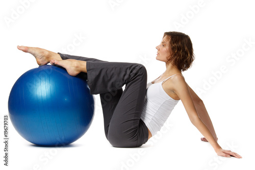 Woman with gymnastic ball