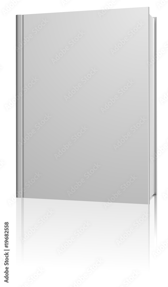 Standing blank hardcover book isolated on white. Standing blank hardcover book isolated on white.