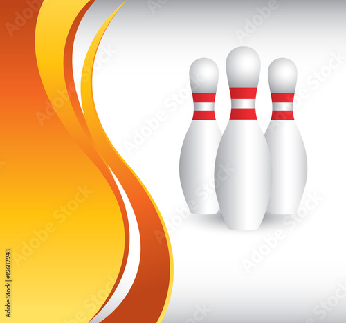 bowling pins vertical orange wave background