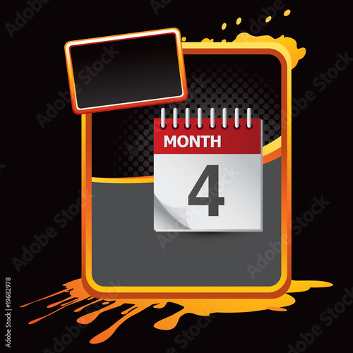 calendar orange splattered advertisement