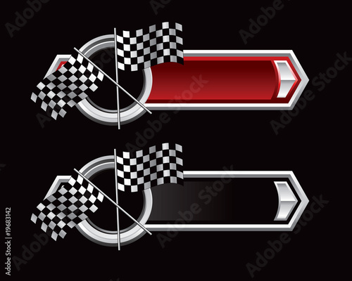 checkered flags red and black arrows