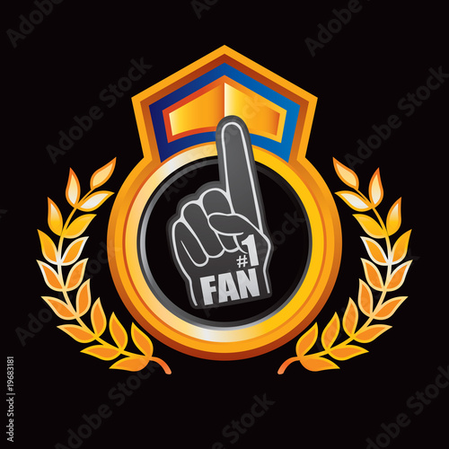 fan hand orange and blue royal display