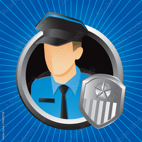 police or security officer blue starburst