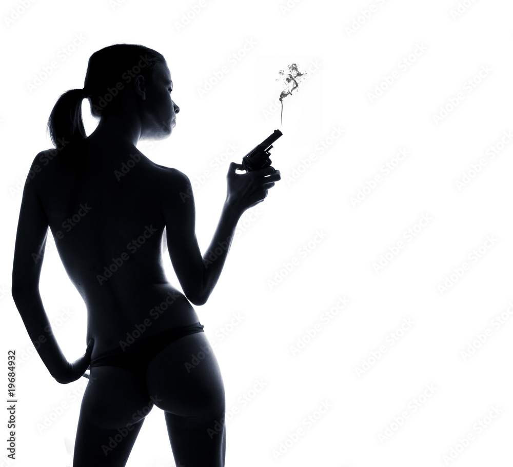 Fototapeta premium silhouette woman nude