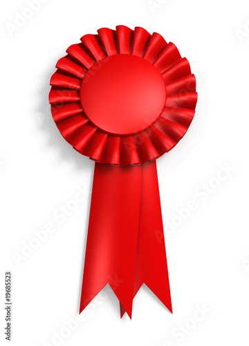 Red rosette isolated over white photo