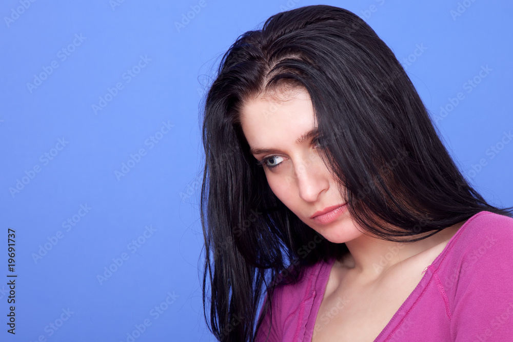 Fototapeta premium beautiful woman thoughtful