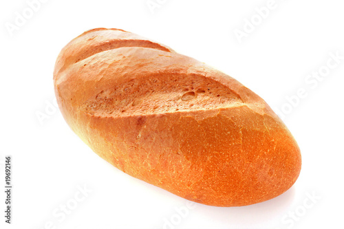 White bread on white background