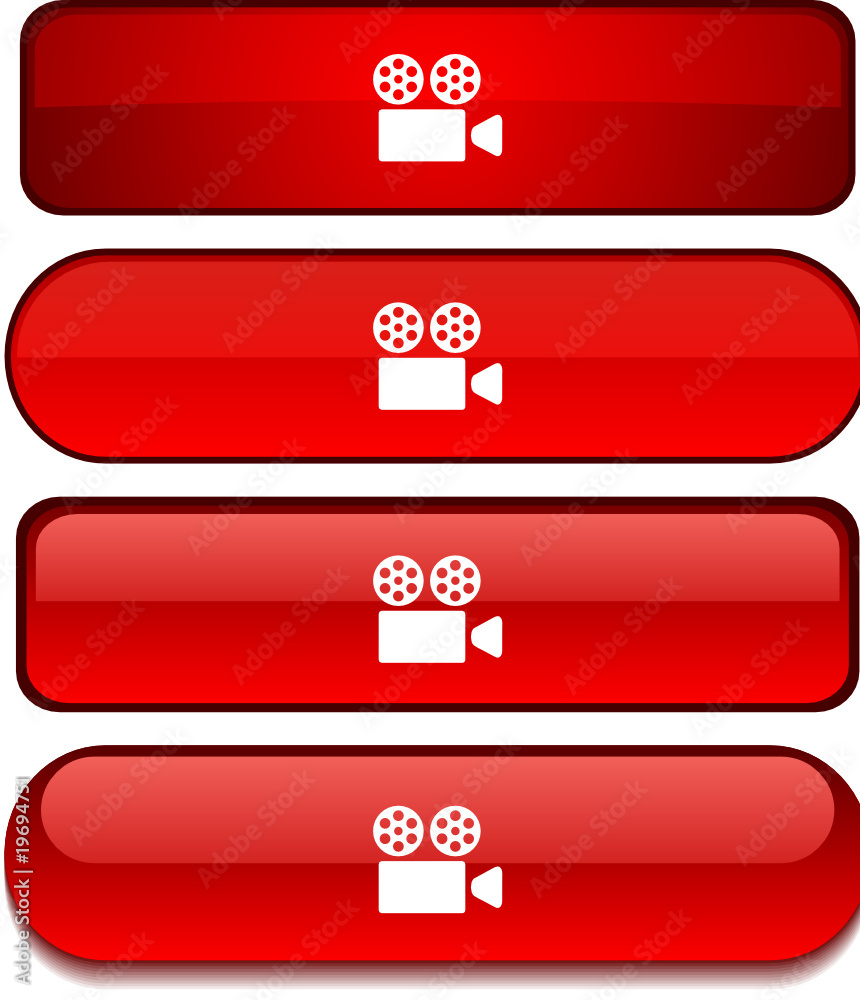 Cinema web buttons. Vector illustration. Cinema web buttons. Vector illustration.
