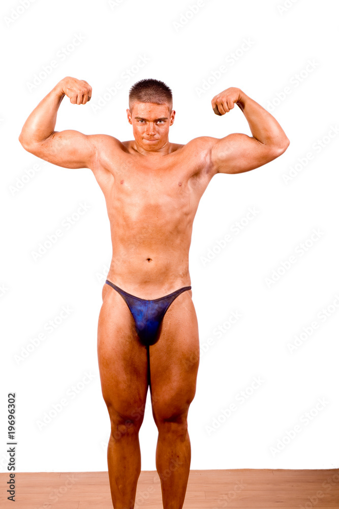 amateur bodybuilder posing