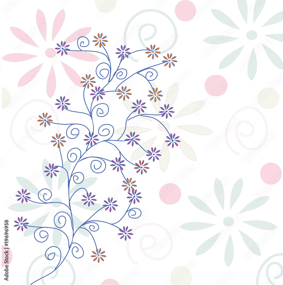 Floral background in soft pastel colors