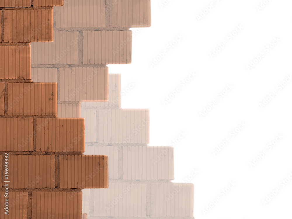 White background with bricks wall White background with bricks wall