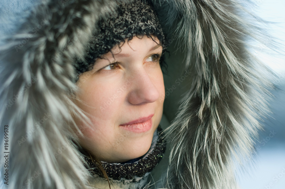 Portrait of the girl in the winter Portrait of the girl in the winter